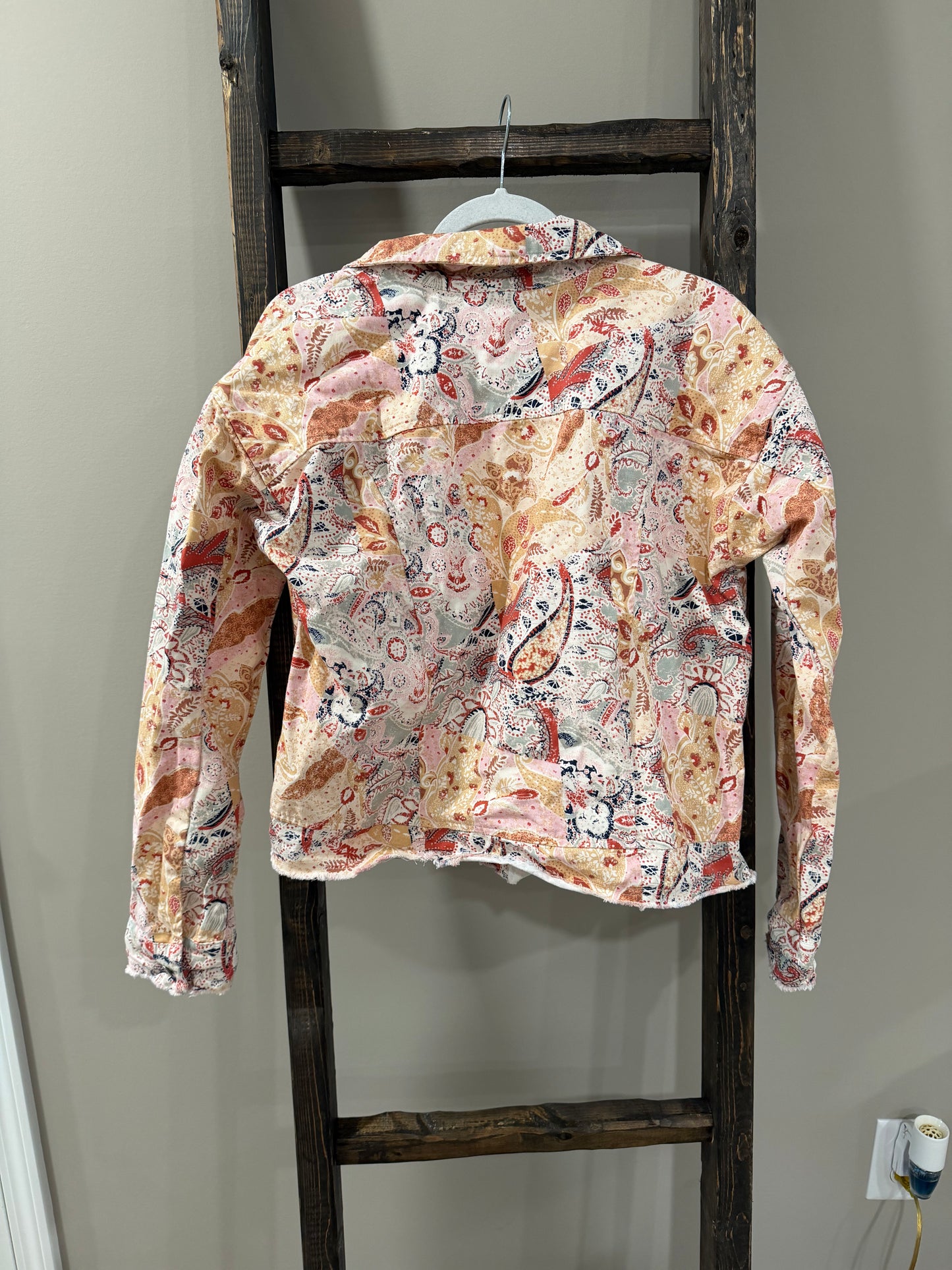 NWOT Size Large Mystree Paisley Patchwork Trucker Jacket