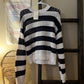 Size Large Universal Thread Navy & White Striped Sweater