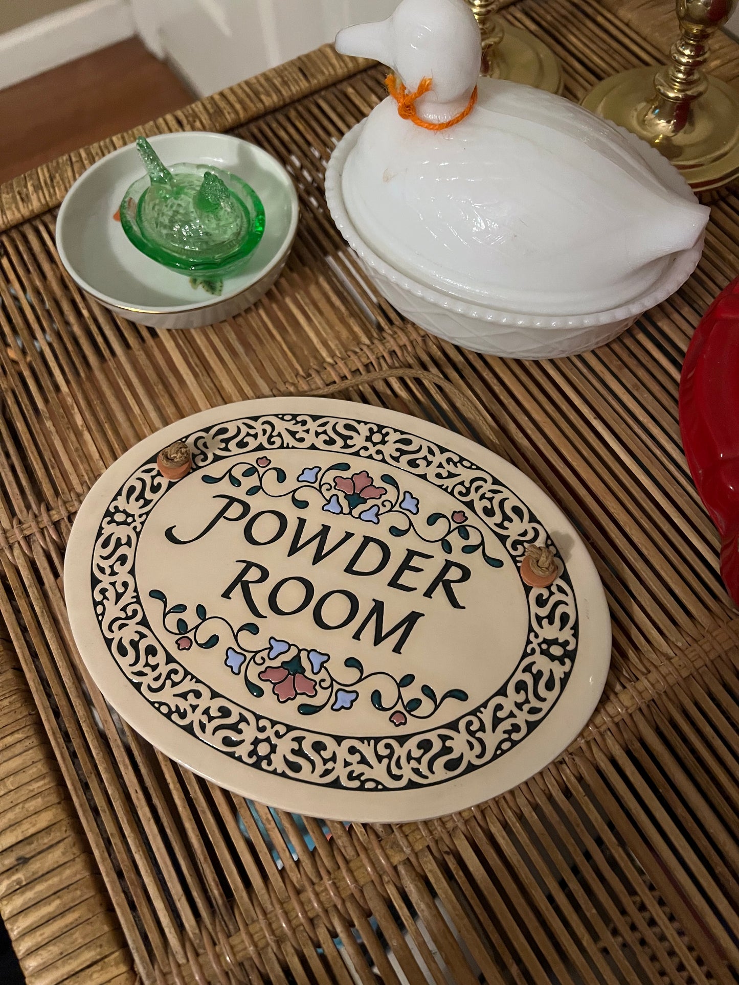 Vintage Trinity Pottery "Powder Room" Sign