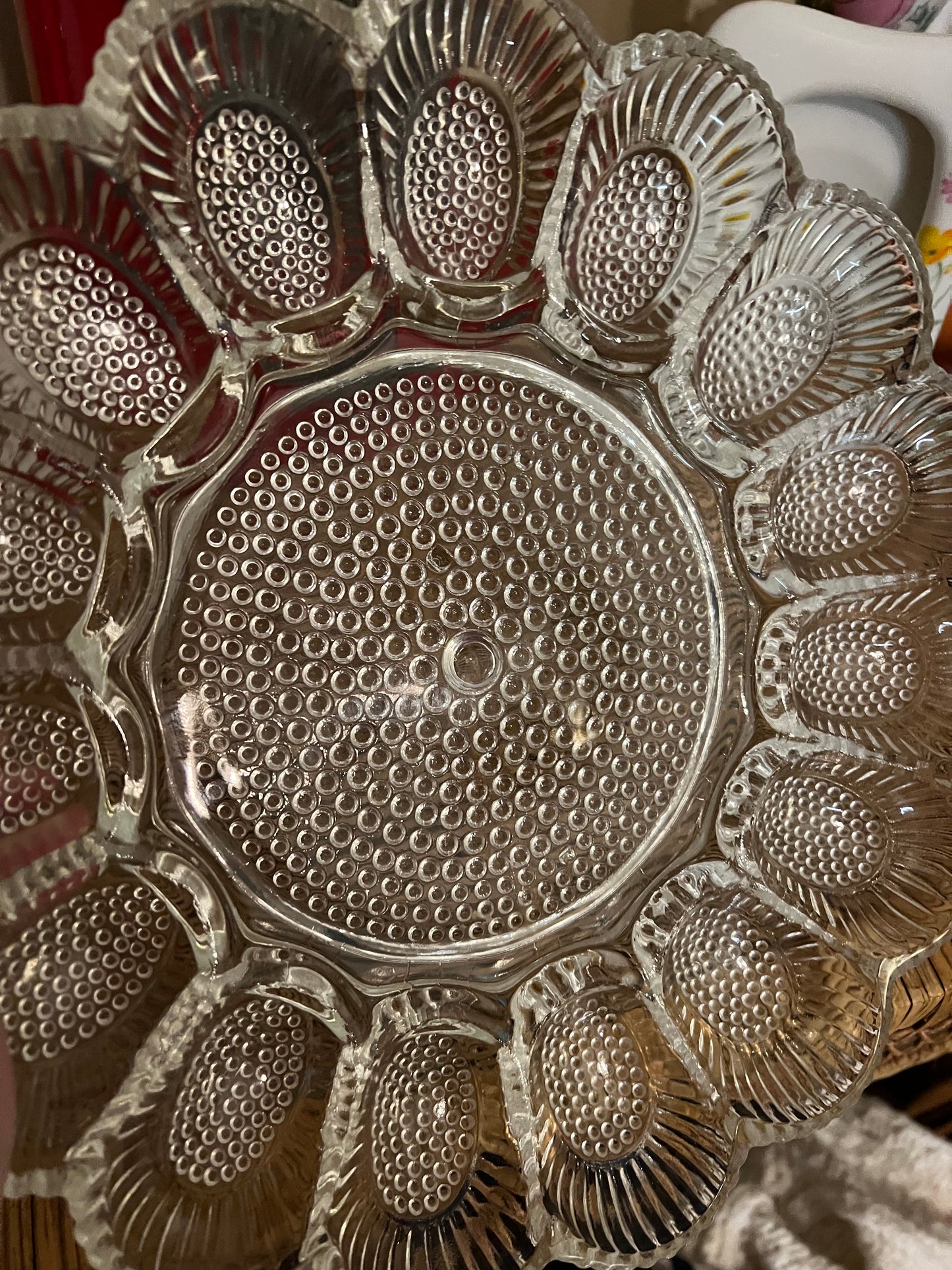 Vintage Indiana Glass Hobnail Egg Plate
