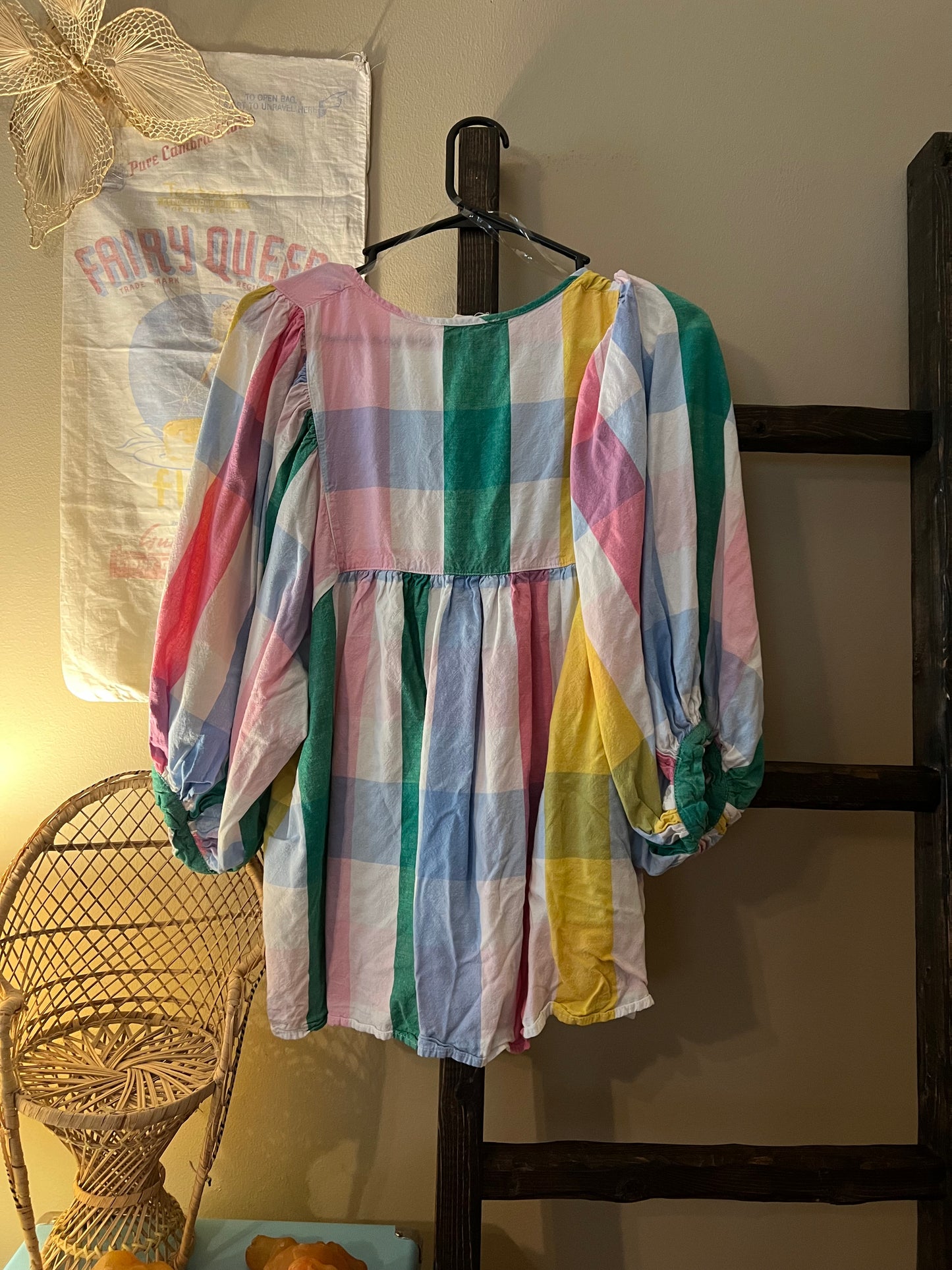 Size Medium Indigo Blue Gingham Blouse