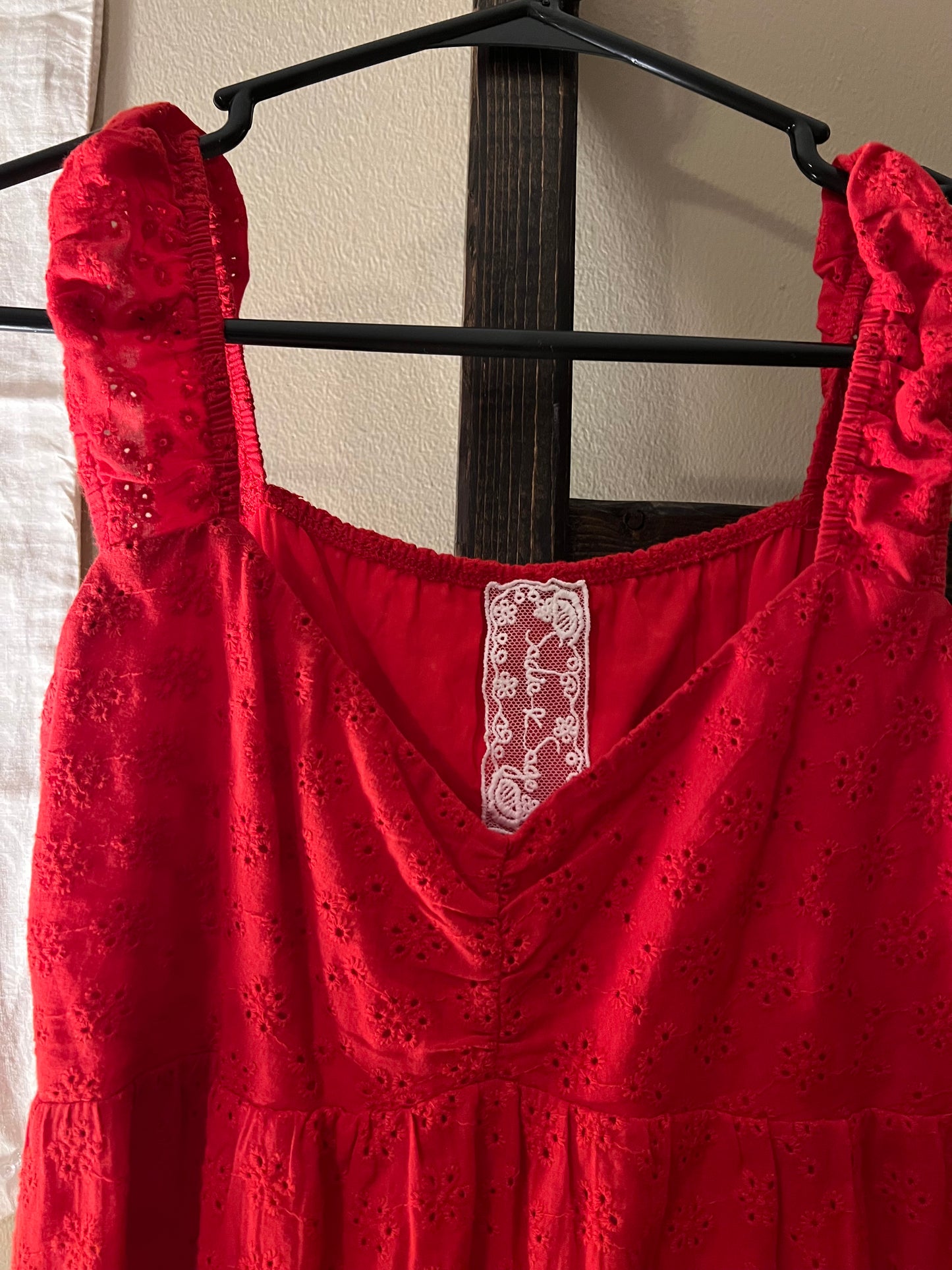 Size Small Sadie & Sage Red Eyelet Dress