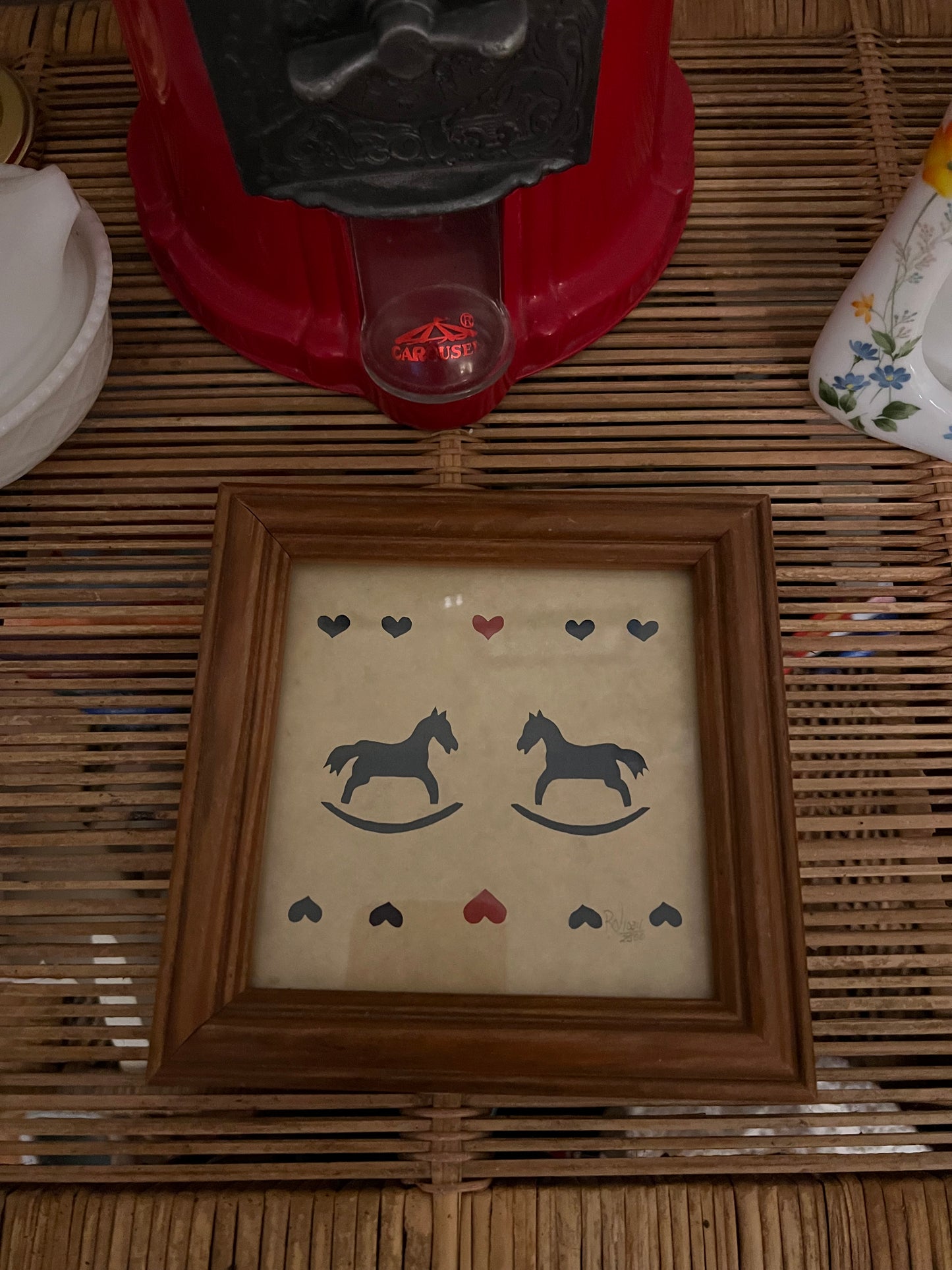 Vintage Rocking Horse Folk Art Paper Cut Silhouettes