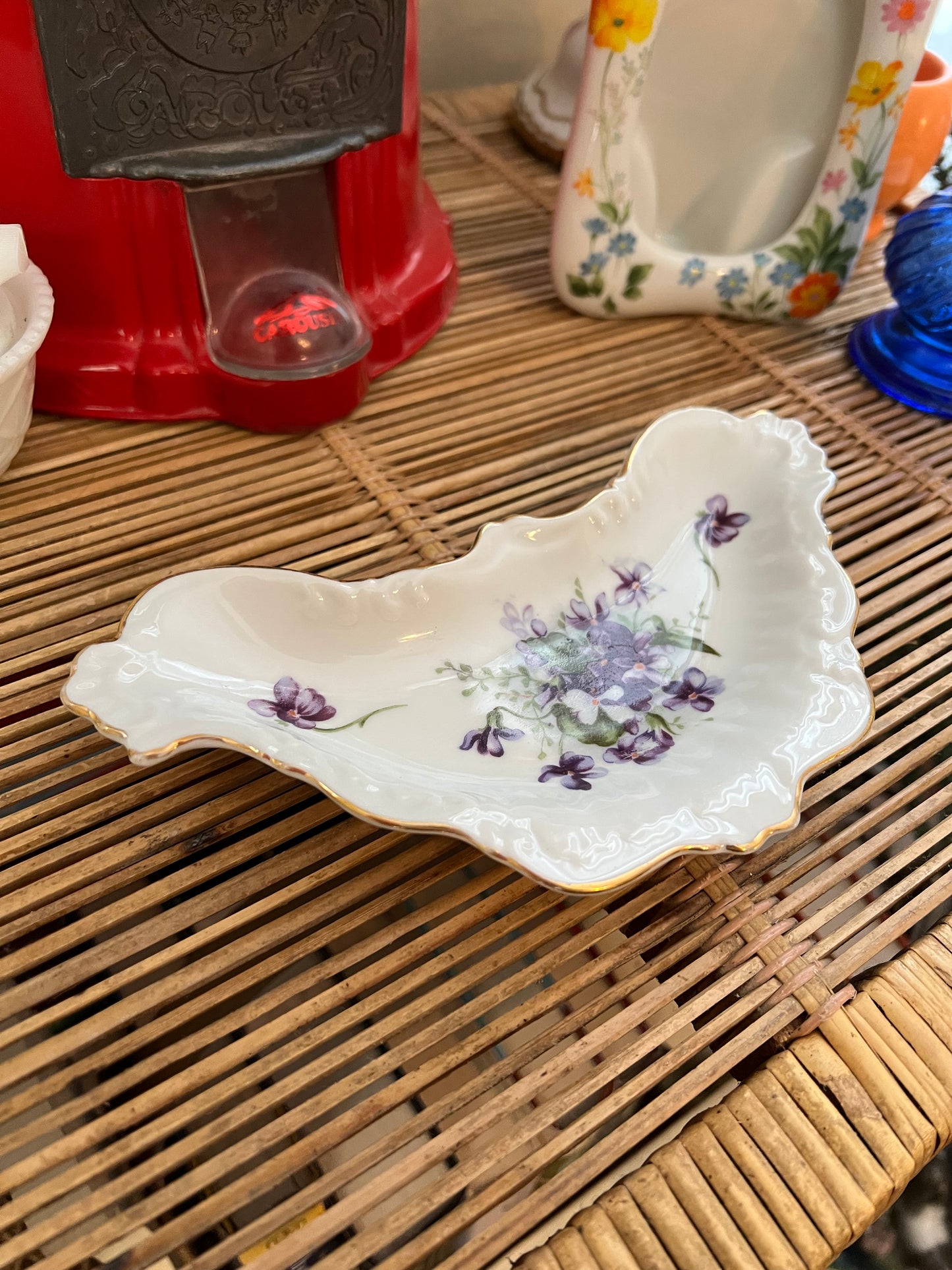 Violet Ceramic Bone Trinket Dish