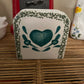 Green Heart Stoneware Napkin Holder