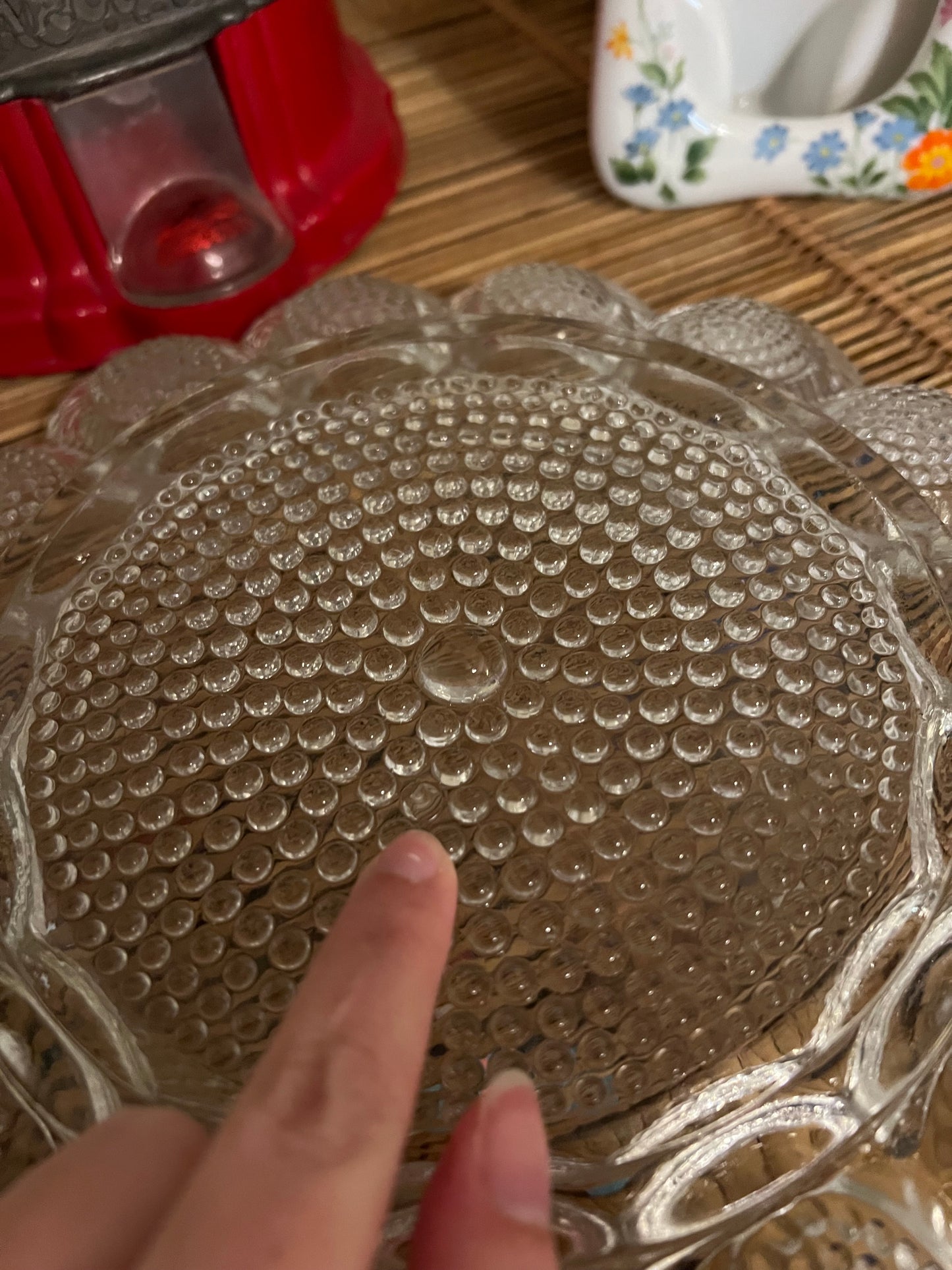 Vintage Indiana Glass Hobnail Egg Plate