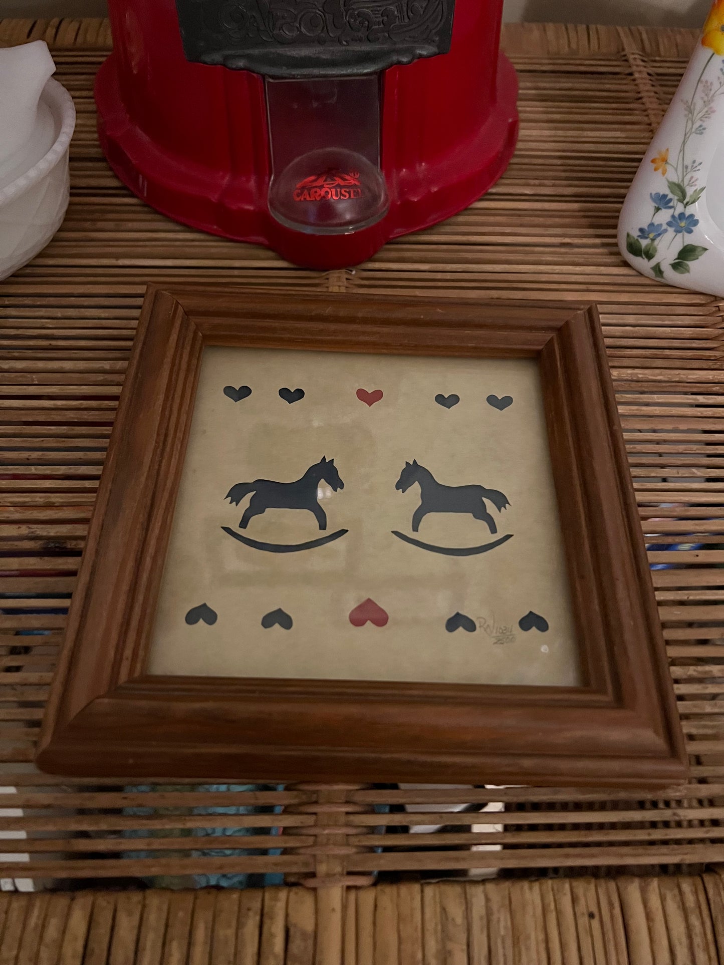 Vintage Rocking Horse Folk Art Paper Cut Silhouettes