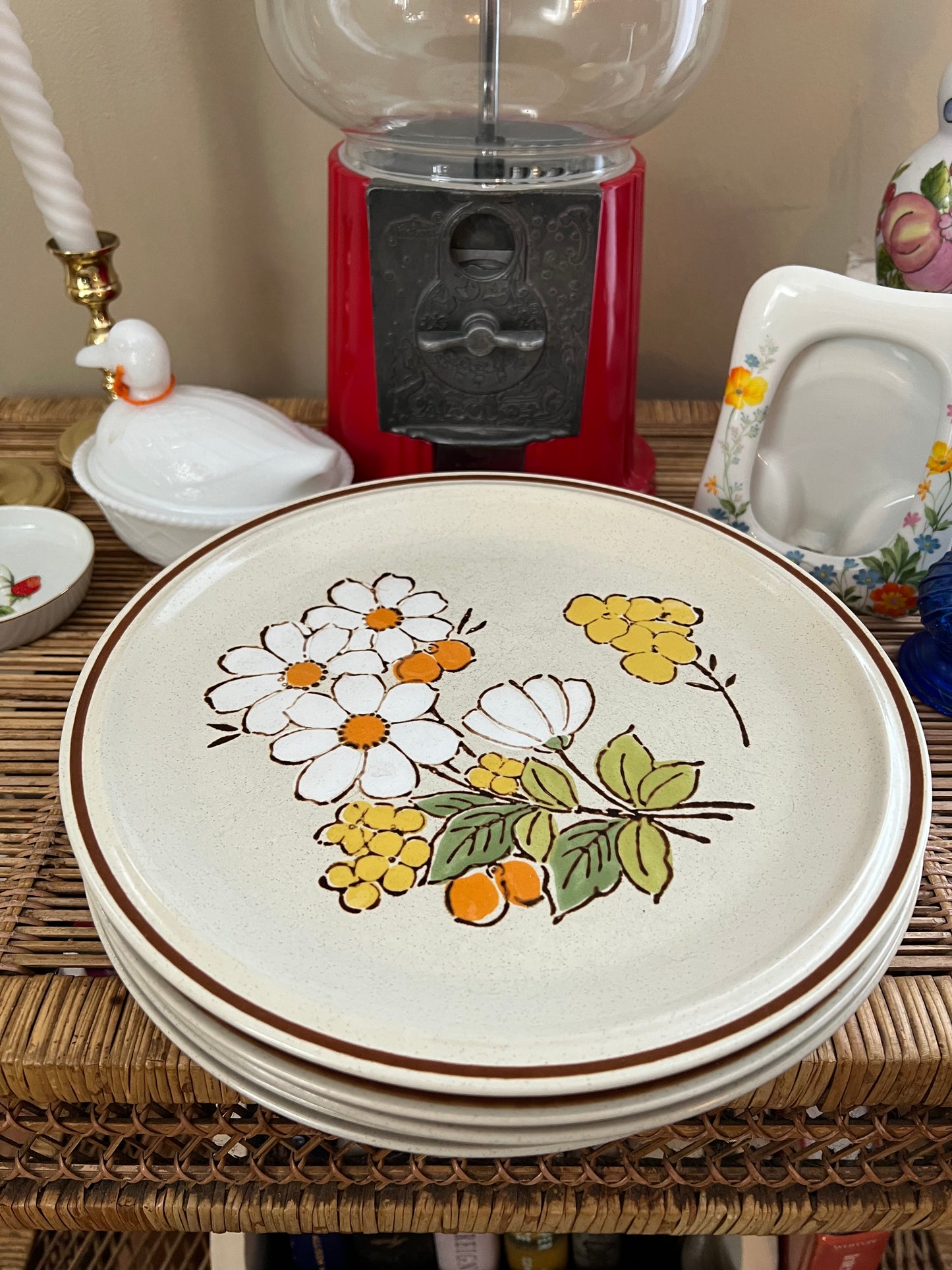 Set of 5 Floral Expressions "Summertime" Heartstone Plates