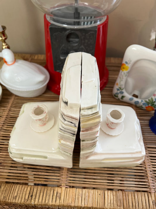 Ceramic Bookshelf Book Ends