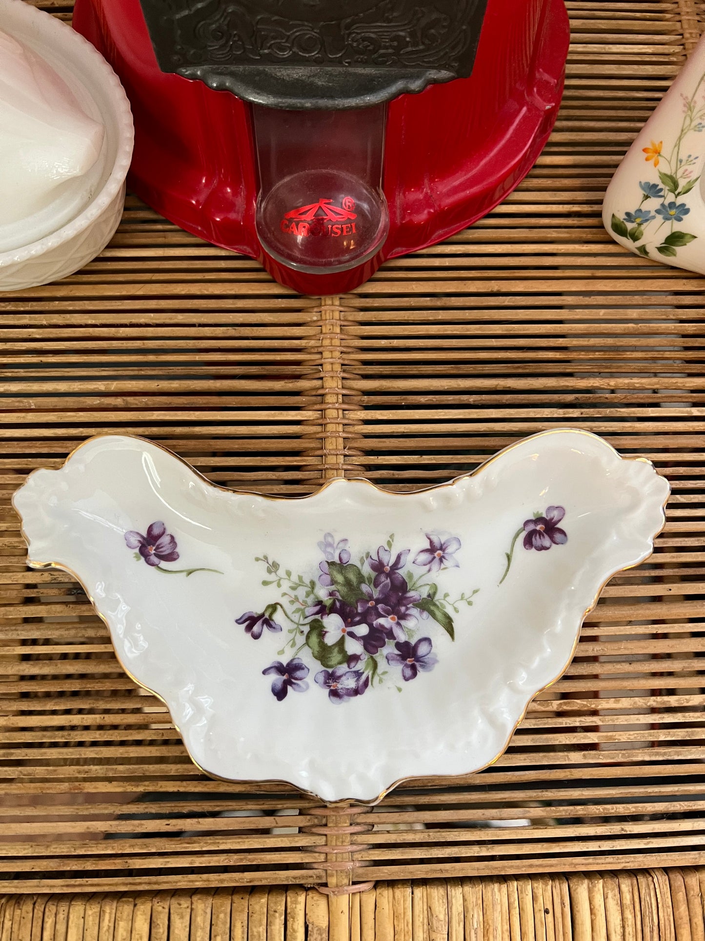 Violet Ceramic Bone Trinket Dish