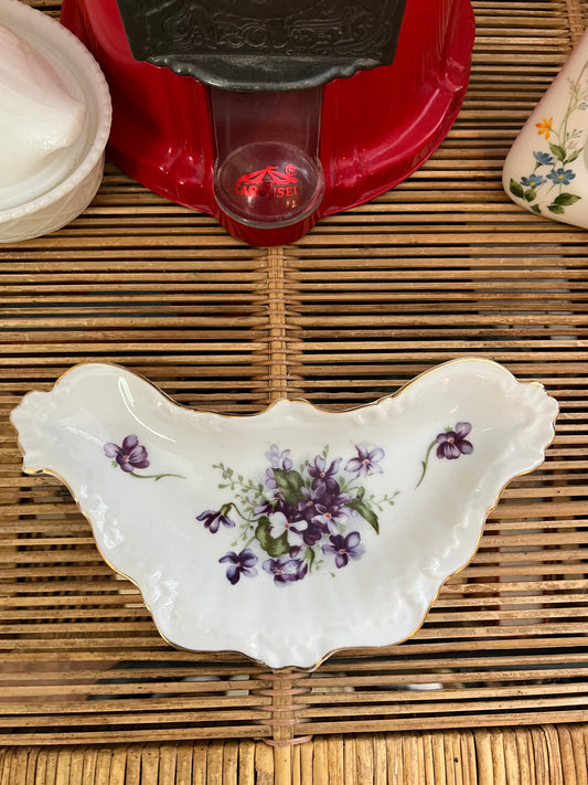 Violet Ceramic Bone Trinket Dish