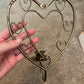 Vintage Brass Heart Wall Sconce