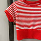 Size Medium Aerie Real Me Seamless Red & White Striped Top