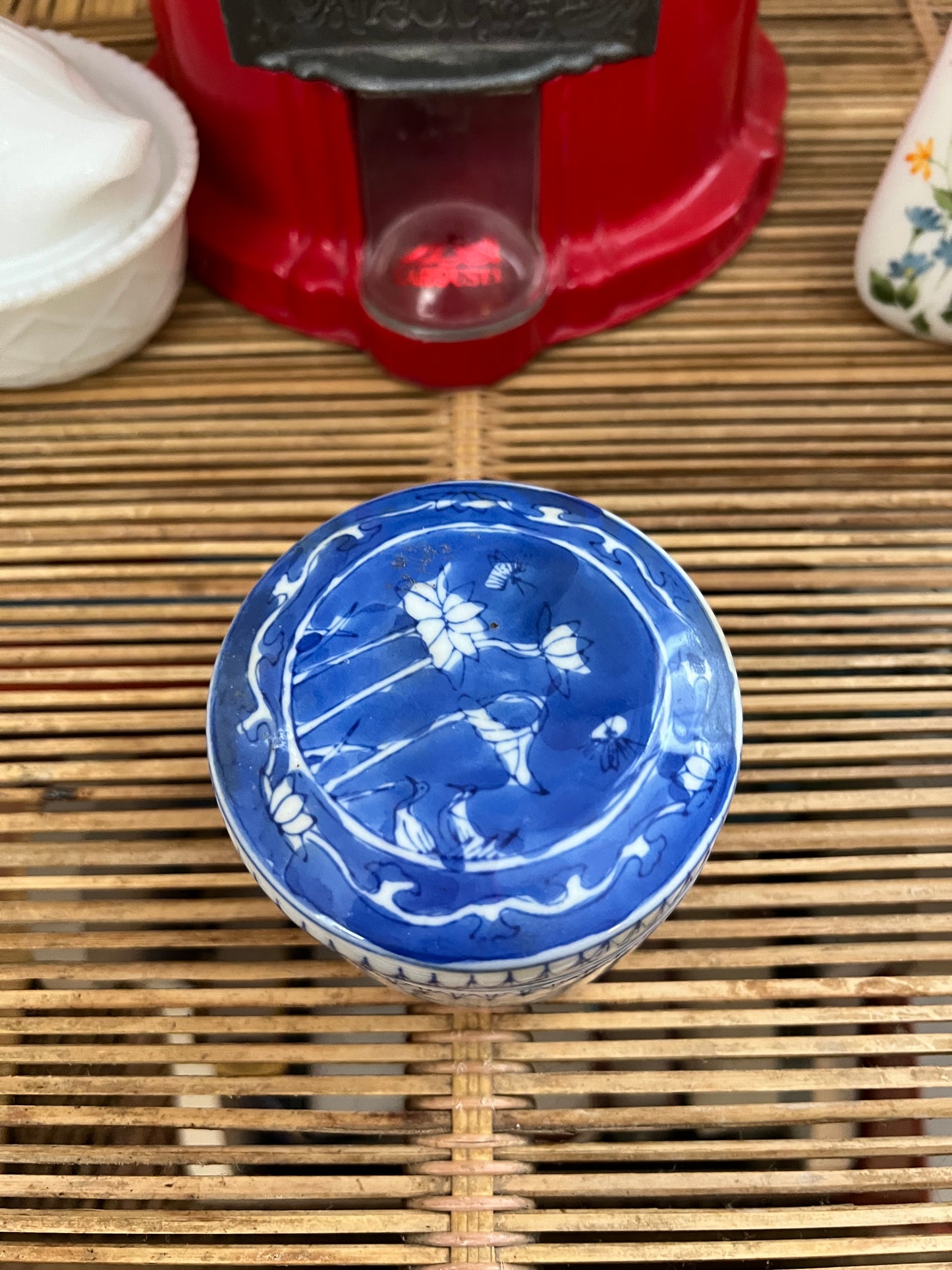 Vintage Blue & White Ceramic Trinket Box