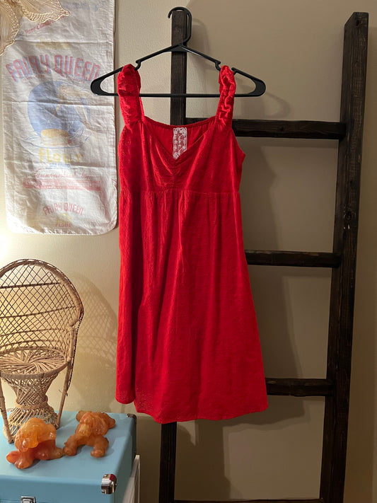 Size Small Sadie & Sage Red Eyelet Dress