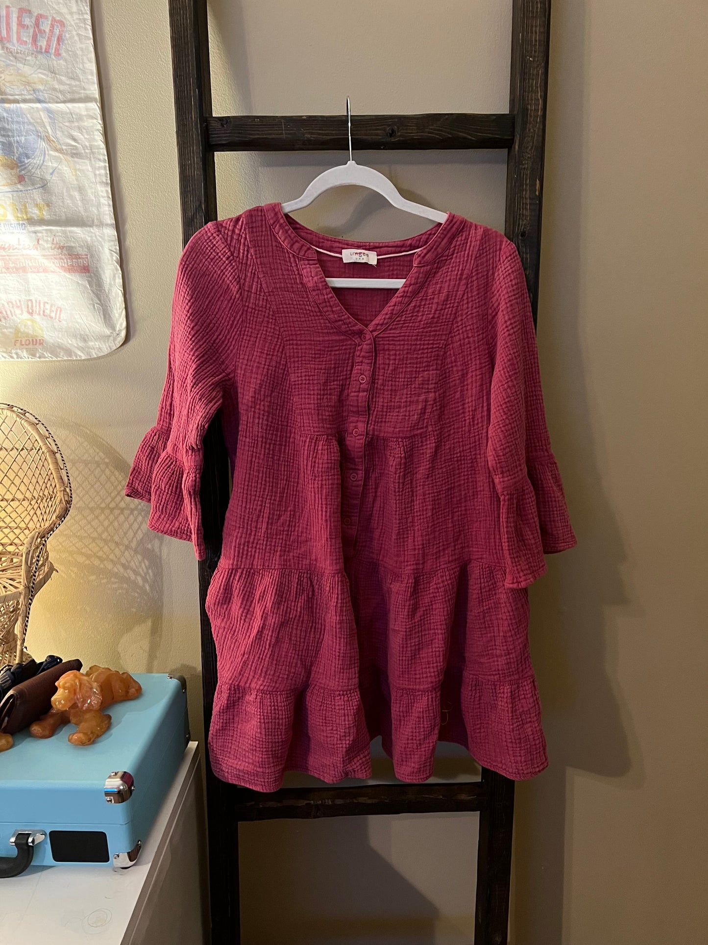 Size Medium Umgee Pink Cotton Blouse