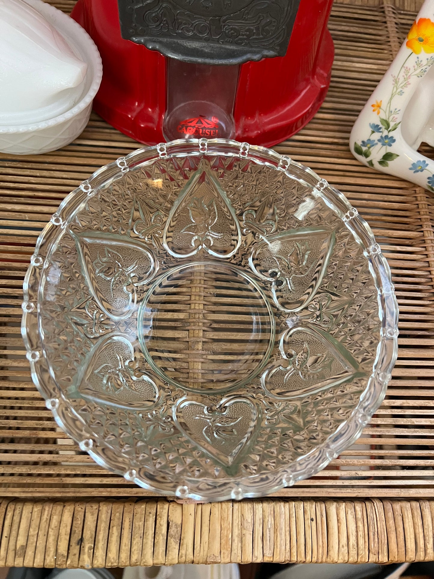 Vintage KIM Pressed Glass Fruit Bowl