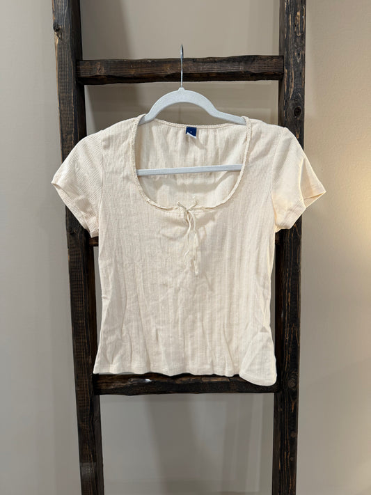 Size Medium Old Navy Lace Trim Bow Top