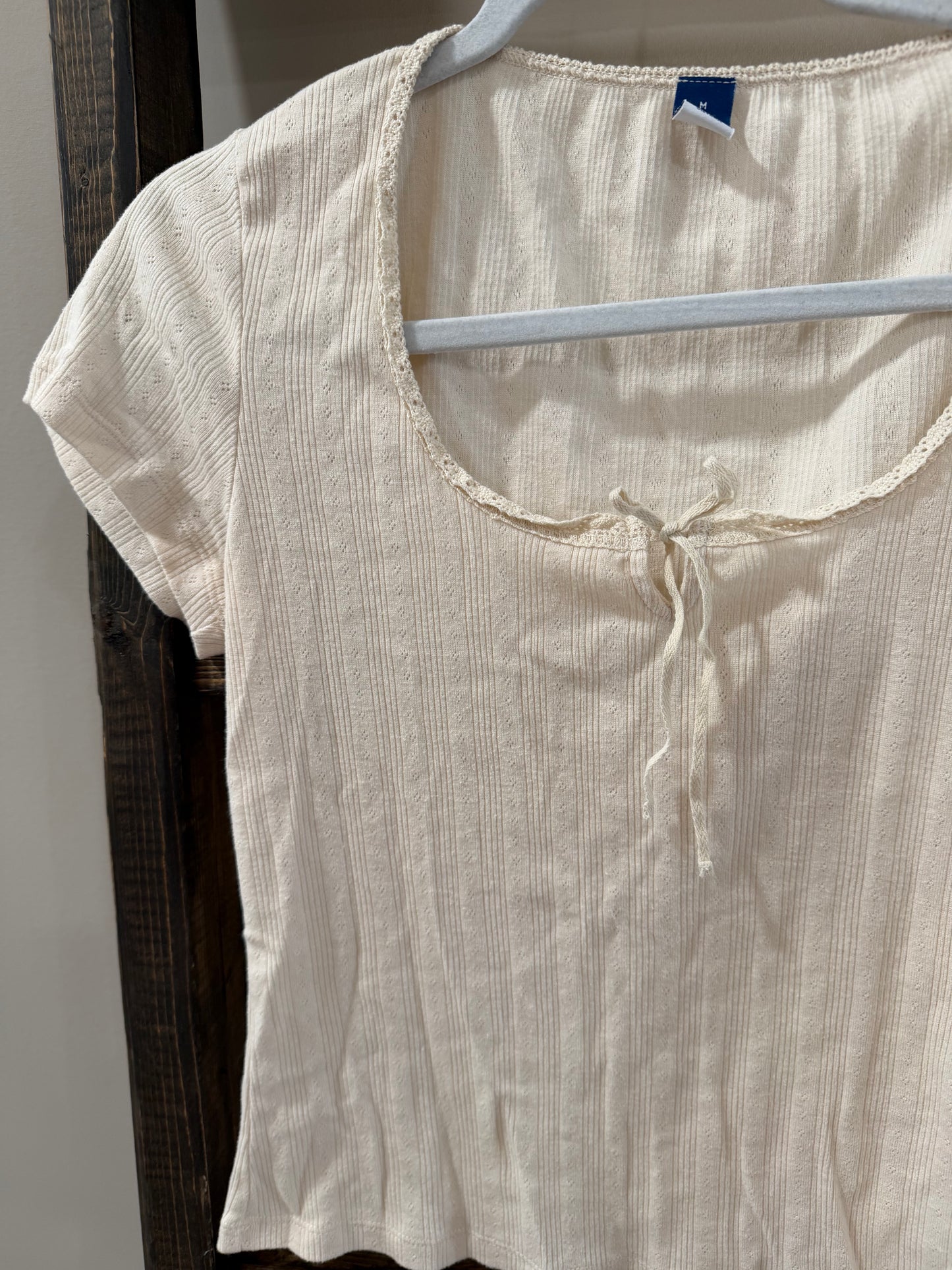 Size Medium Old Navy Lace Trim Bow Top