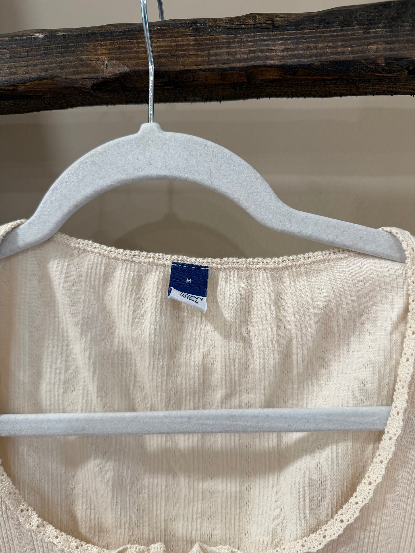 Size Medium Old Navy Lace Trim Bow Top
