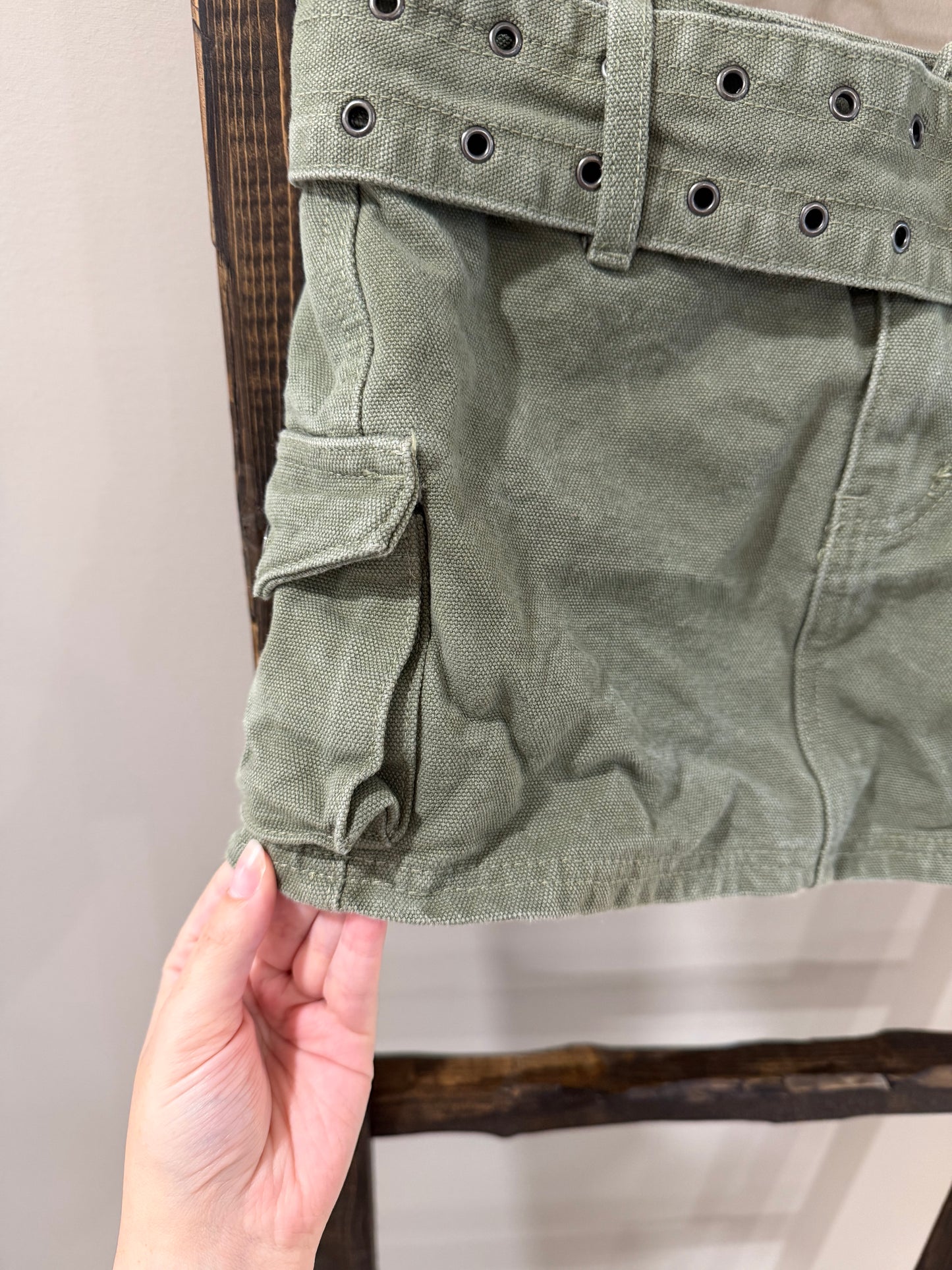 Size 4 Princess Polly Green Cargo Mini Skirt