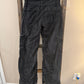 Size 00 American Eagle Super High Rise Baggy Wide Leg Black Corduroy Cargo Utility Pants
