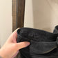 Size 00 American Eagle Super High Rise Baggy Wide Leg Black Corduroy Cargo Utility Pants