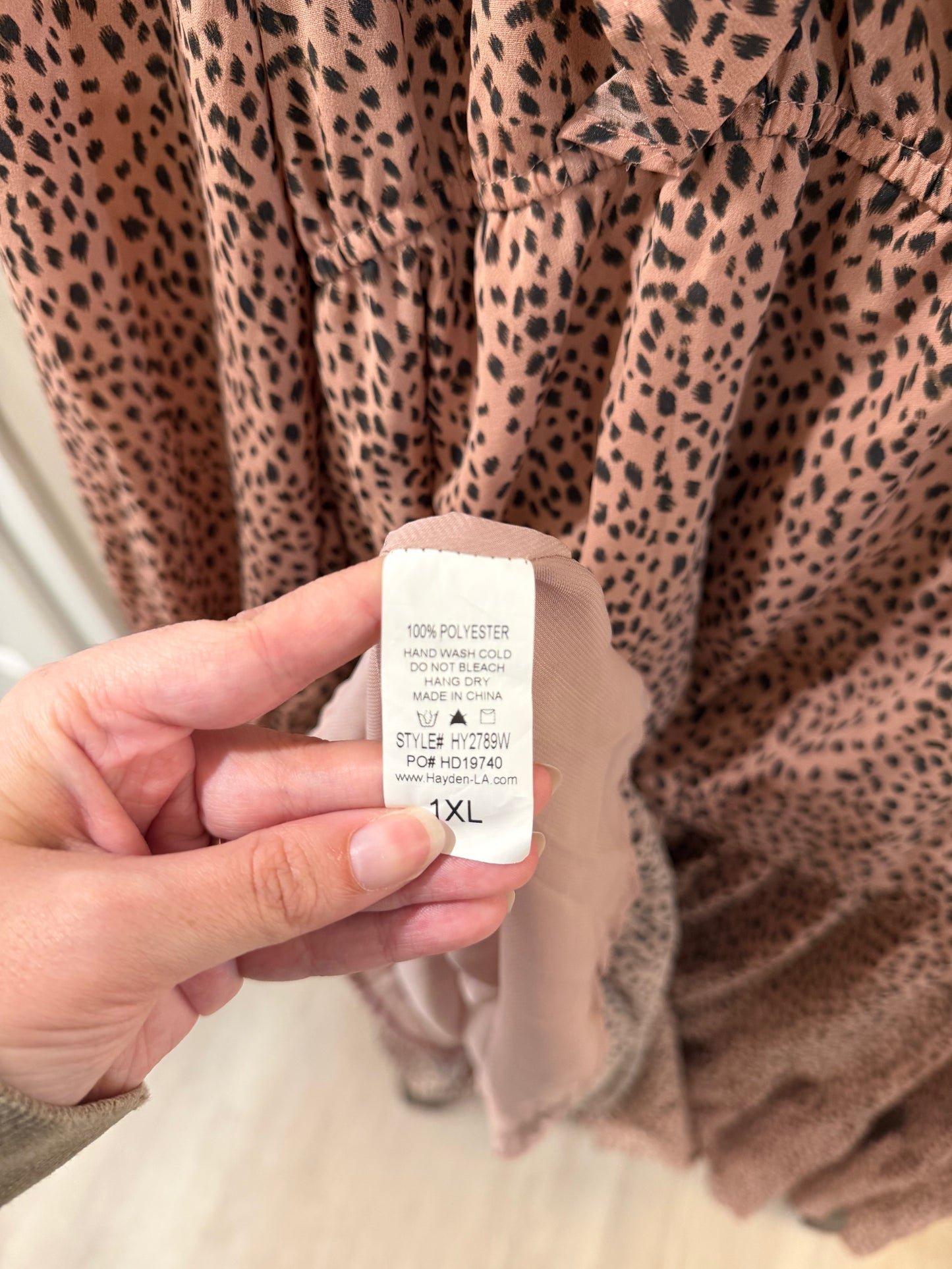 Size 1X Hayden Los Angeles Dotted Maxi Dress