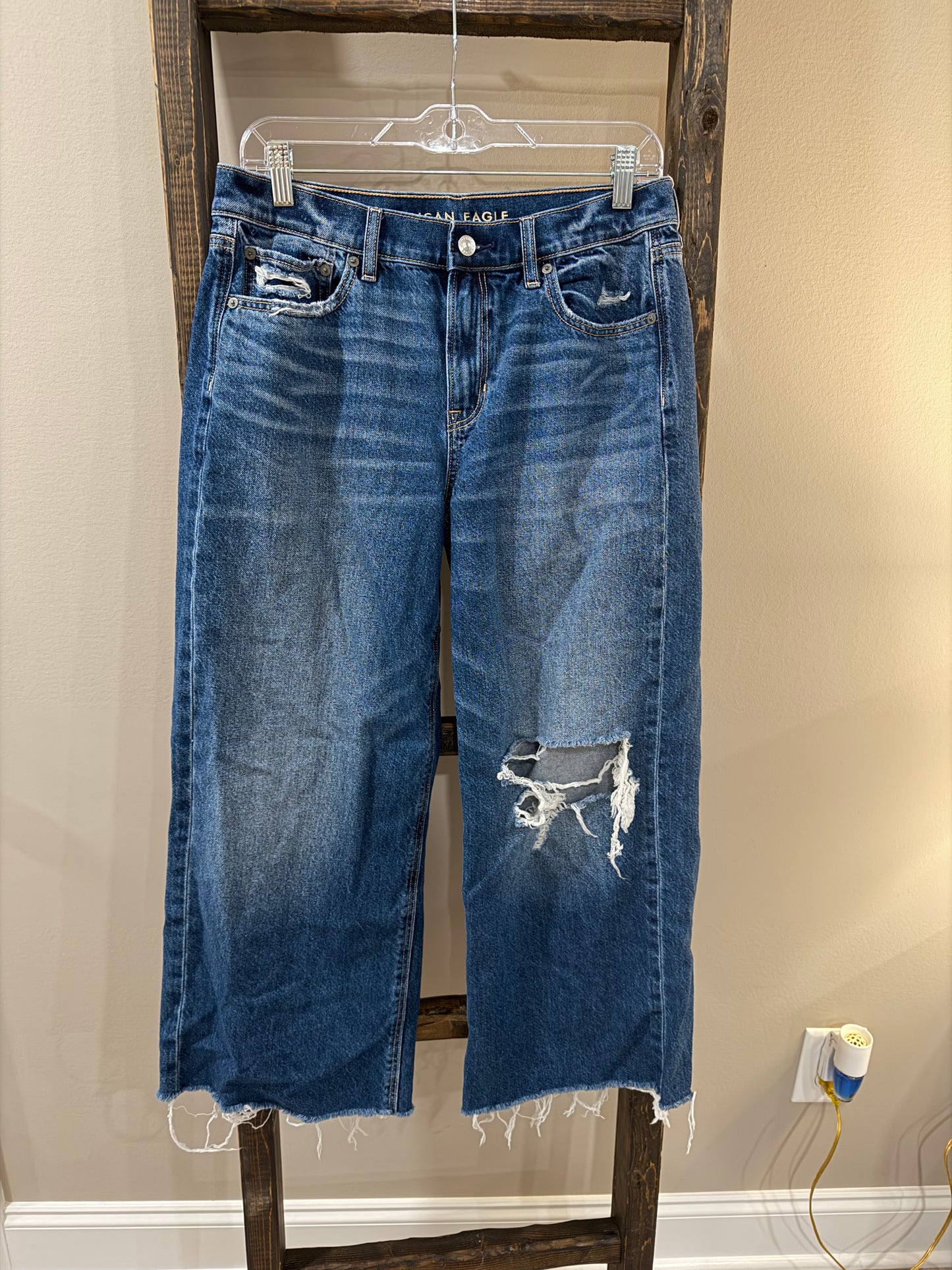 Size 8 American Eagle Distressed Low Rise Skater Jeans