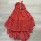 Size Small Free People Endless Summer “100 Degrees” Boho Mini Halter V-Neck Dress