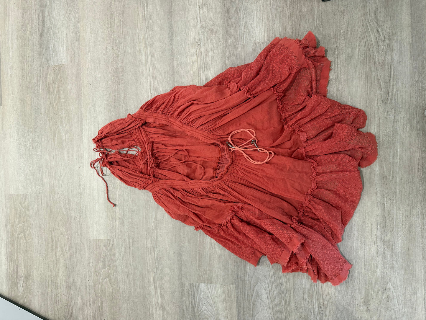 Size Small Free People Endless Summer “100 Degrees” Boho Mini Halter V-Neck Dress