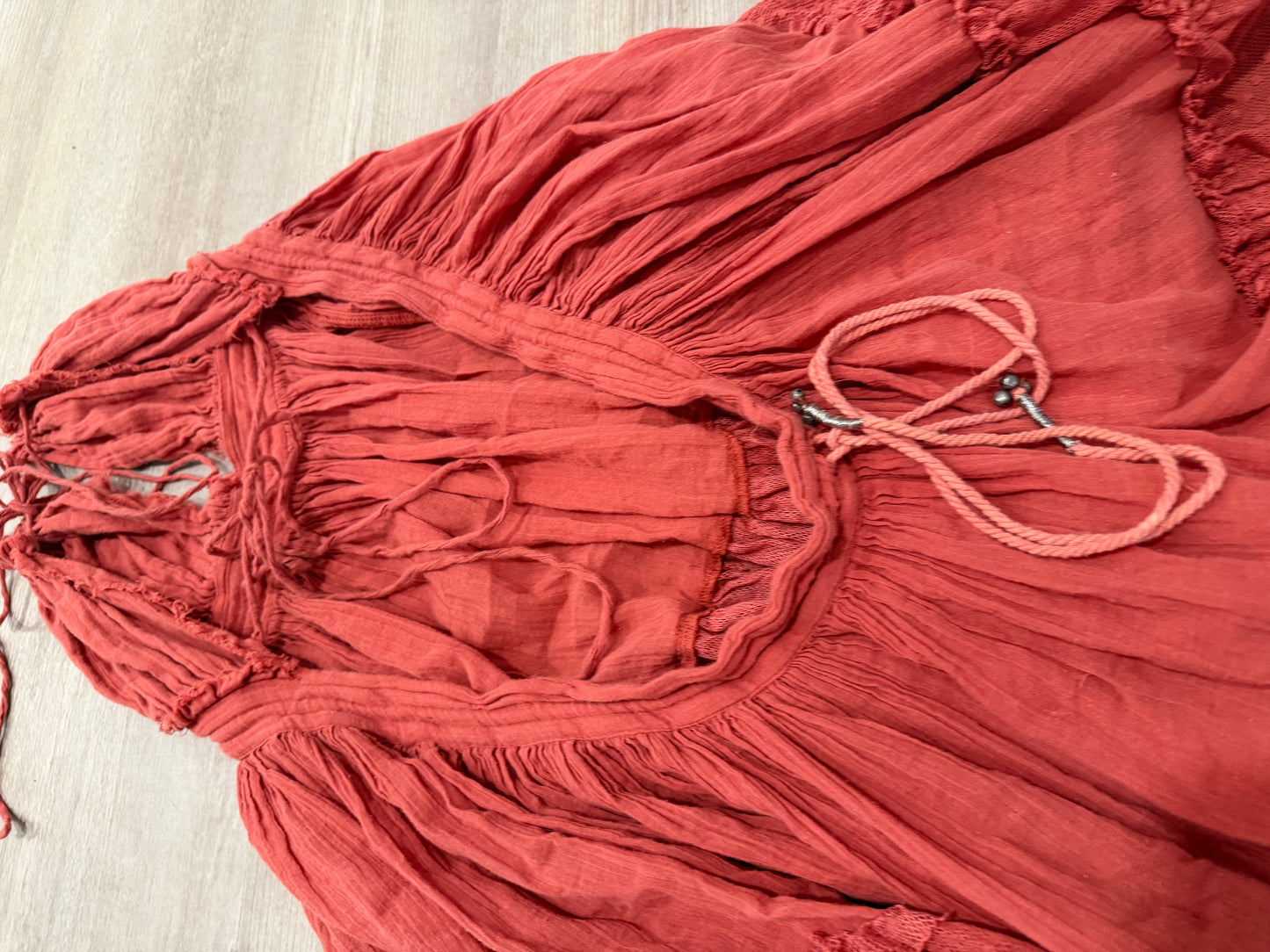 Size Small Free People Endless Summer “100 Degrees” Boho Mini Halter V-Neck Dress