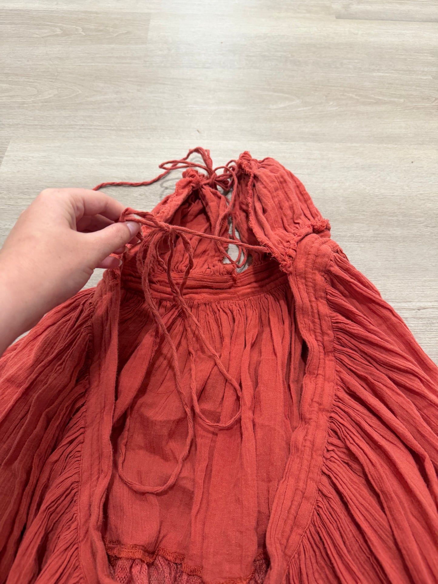 Size Small Free People Endless Summer “100 Degrees” Boho Mini Halter V-Neck Dress