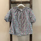 Size Small J Crew Floral Puff Sleeve Split Neck Top