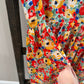 Umgee Floral Metallic Babydoll Dress