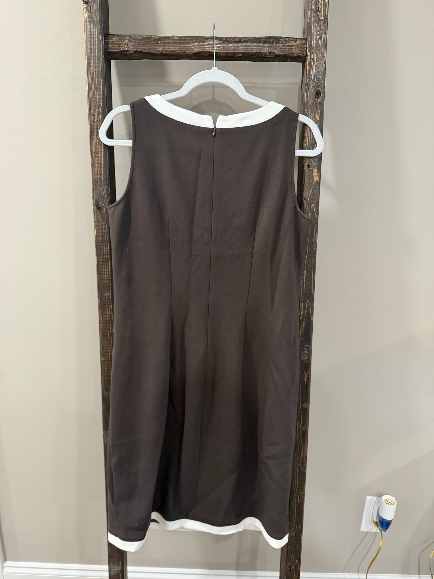 Size 6 Worth New York Brown & White Business Casual Dress