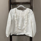 Size Medium Able Sarah Ruffle Pleated White Blouse