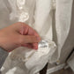 Size Medium Able Sarah Ruffle Pleated White Blouse