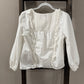 Size Medium Able Sarah Ruffle Pleated White Blouse