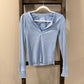 Size Medium Aerie Light Blue Ribbed Top