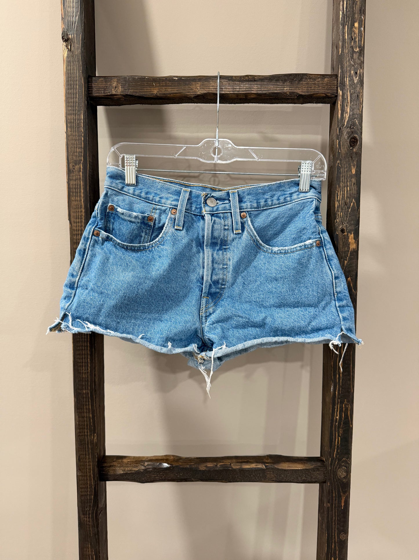 Size 26 Levi’s 501 Denim Button Fly Micro Shorts