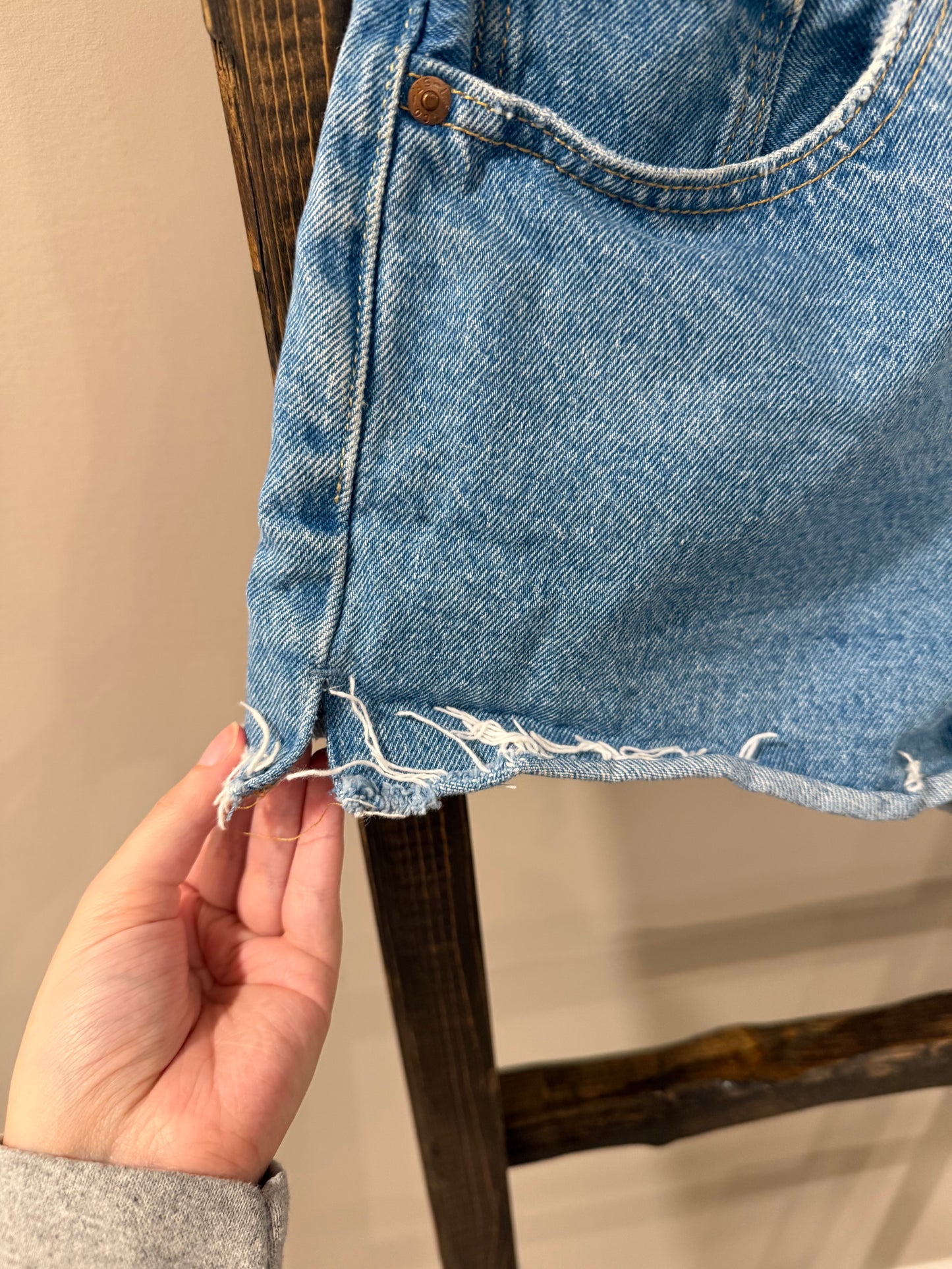 Size 26 Levi’s 501 Denim Button Fly Micro Shorts