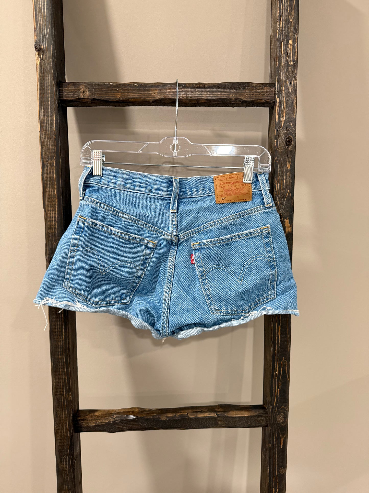 Size 26 Levi’s 501 Denim Button Fly Micro Shorts