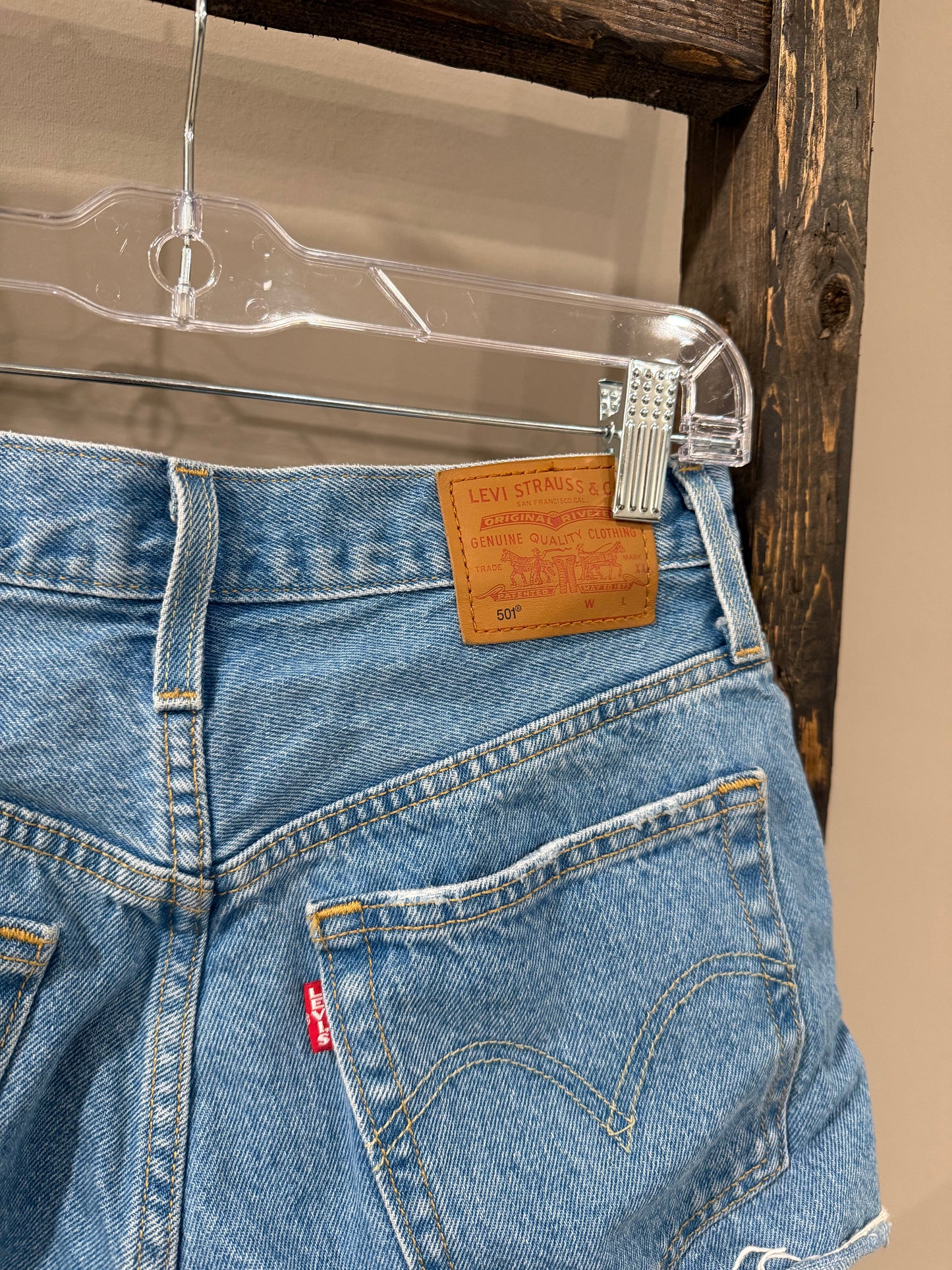 Size 26 Levi’s 501 Denim Button Fly Micro Shorts