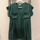 Size Small Entro Emerald Green Shift Dress With Front Pleated Pockets