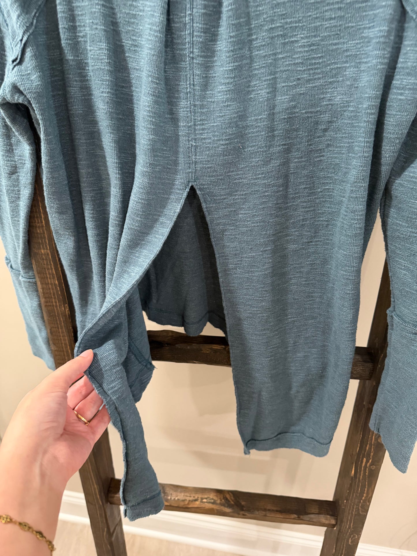 Size XS We The Free Split Teal Back Turtleneck Sweater