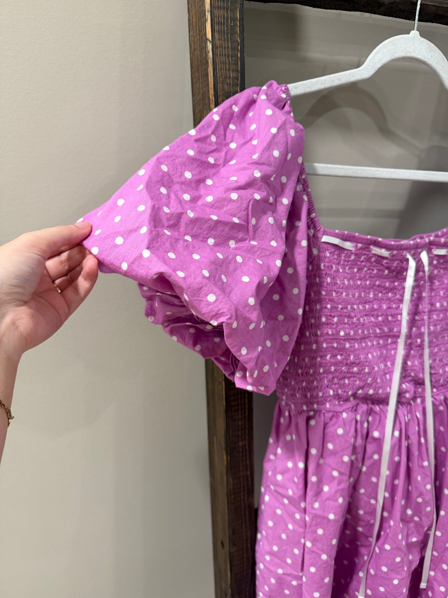 Size Large Entro Azalea Polka Dot Mini Dress