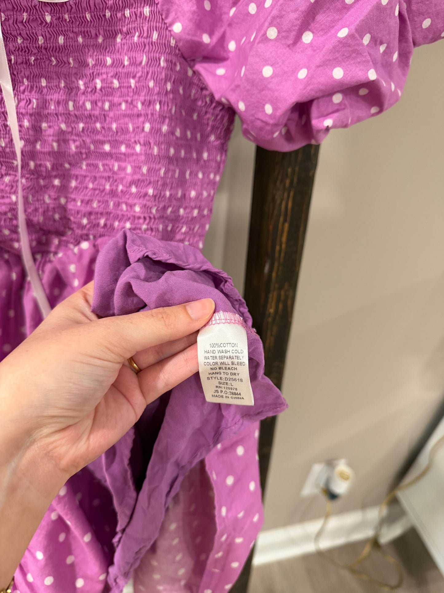 Size Large Entro Azalea Polka Dot Mini Dress