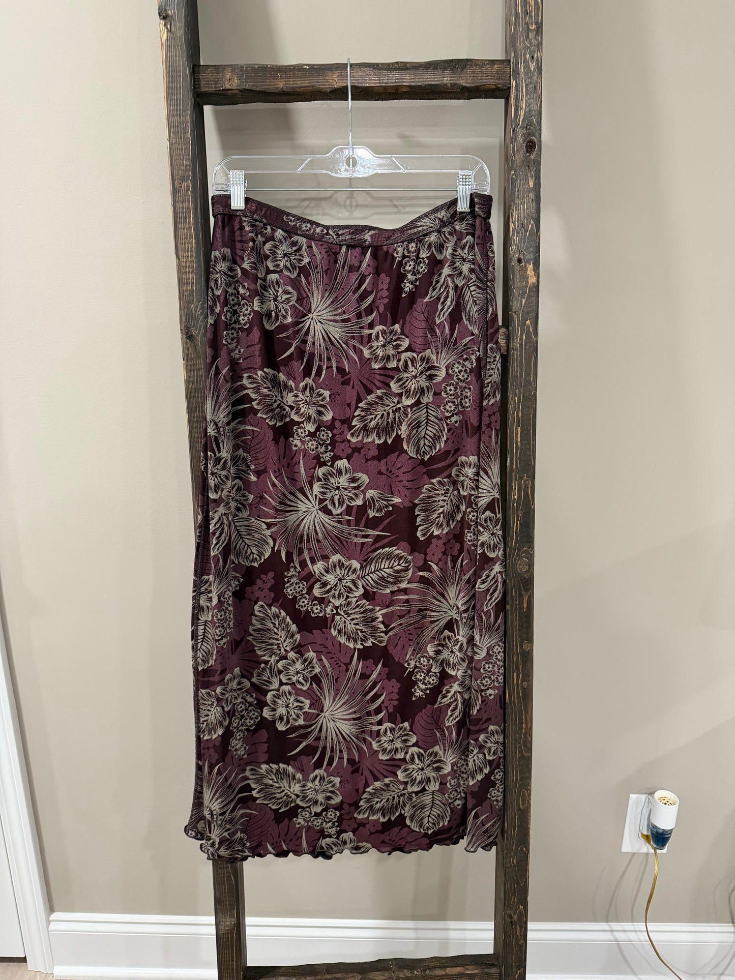 Size Large Y2K Citiknits Floral Whimsigoth Maxi Skirt