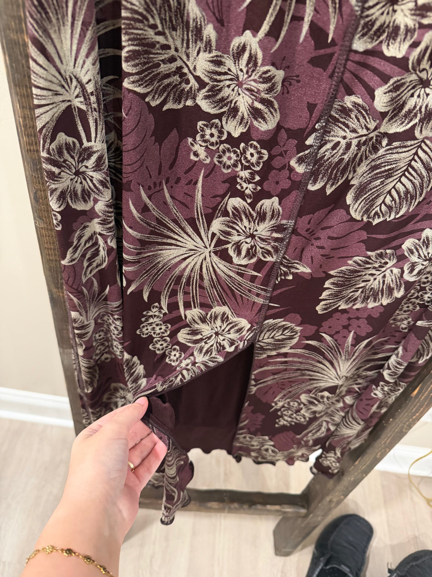 Size Large Y2K Citiknits Floral Whimsigoth Maxi Skirt